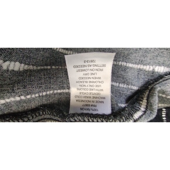 Ana Dress Women's L Short Sleeve V Neck Popover Black White Graphic Stripe Shift - Picture 5 of 7